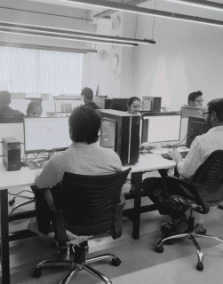 Aarav Infotech engineers monitoring client websites from the Mumbai operations floor